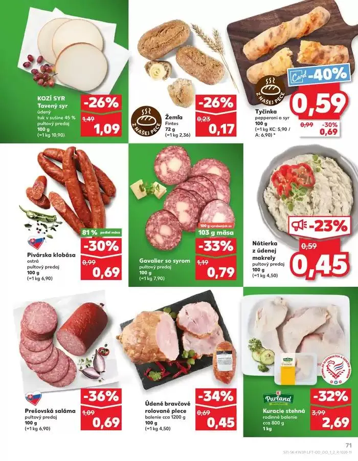 Leták: Naše najlepšie ponuky pre vás od 26. septembra do 2. októbra 2024 - Prehľad Stránky 71