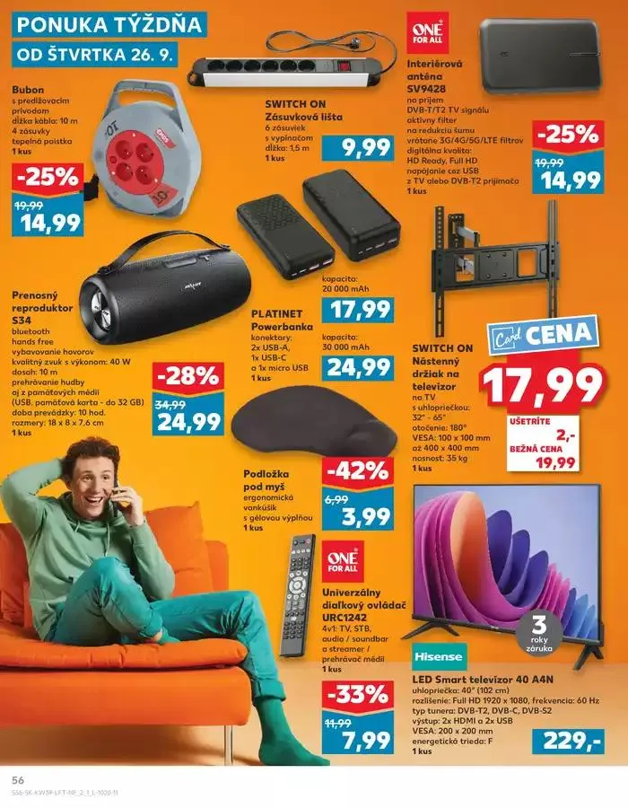 Leták: Naše najlepšie ponuky pre vás od 26. septembra do 2. októbra 2024 - Prehľad Stránky 56