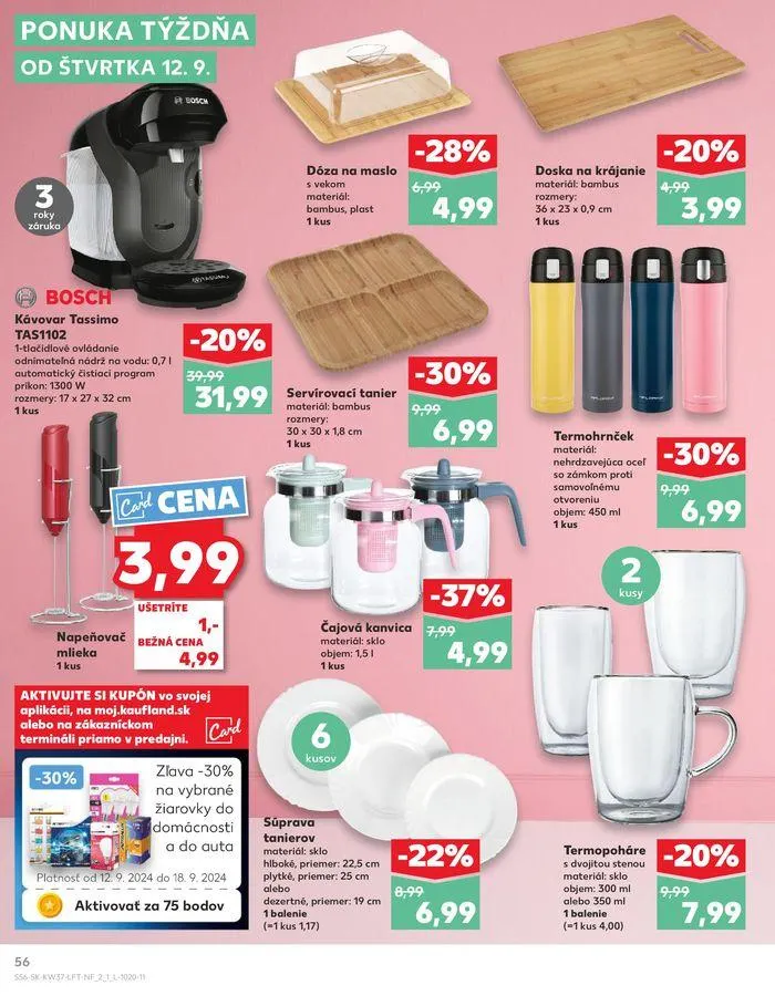 Leták: Exkluzívne výhodné ponuky od 12. septembra do 18. septembra 2024 - Prehľad Stránky 56