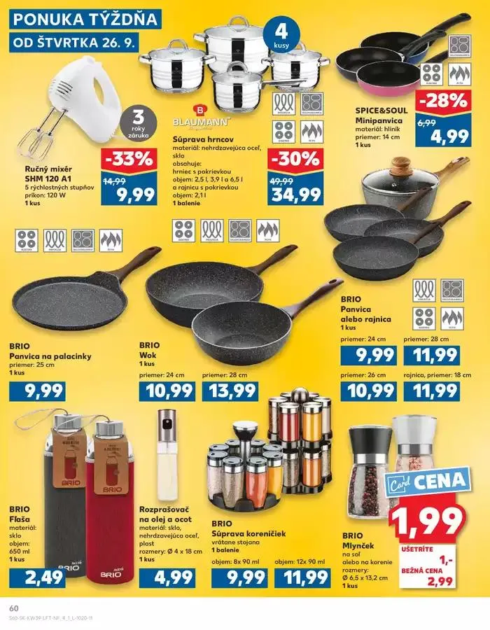 Leták: Naše najlepšie ponuky pre vás od 26. septembra do 2. októbra 2024 - Prehľad Stránky 60
