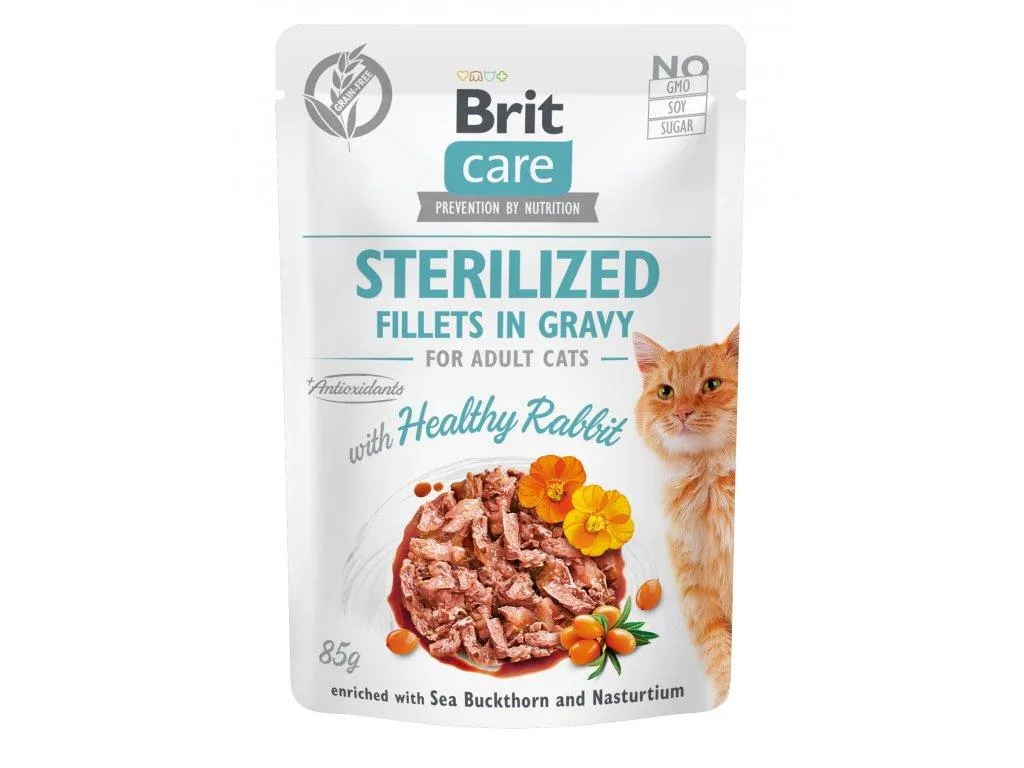 Kapsička Brit Care Cat Sterilized. Fillets in Gravy Rabbit 85 g