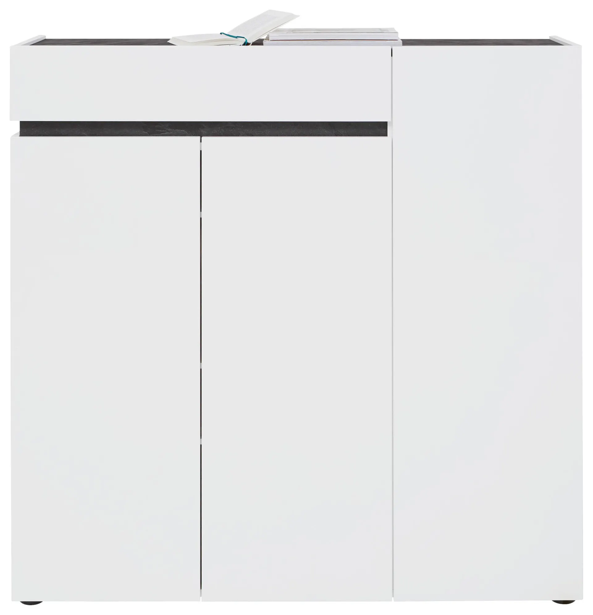 Voleo SKRINKA NA TOPÁNKY, antracitová, biela, 120/115/34 cm