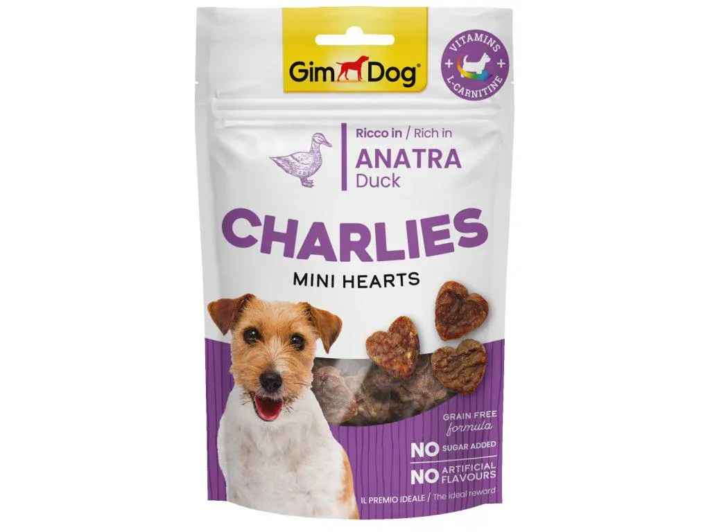GIMDOG Charlies Mini Hearts kačacie 70g
