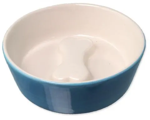 Dog Fantasy Kosť miska keramická 13x4,5 cm modro/biela