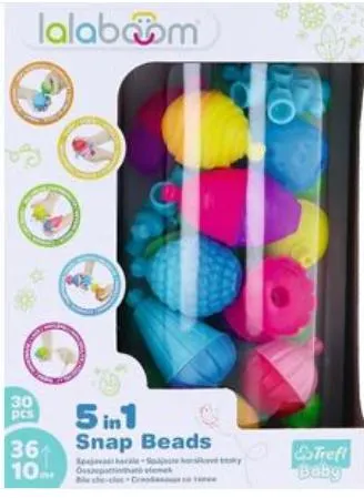 Trefl 161869 LALABOOM Sada spojovacích korálkových blokov 30 dielov