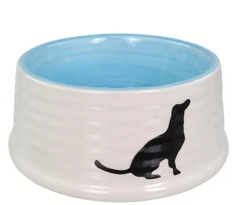 DF miska keramická motív pes 16x7,5 cm 0,44 l bielo-modrá