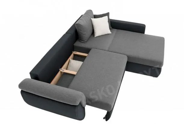 Rohová sedacia súprava Torgau, černá/šedá tkanina