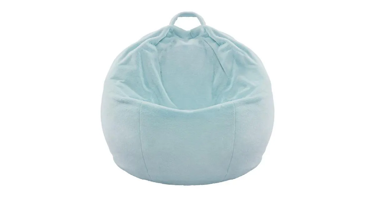 Modrý sedací vak pre deti z plyšu Mario Möbelix