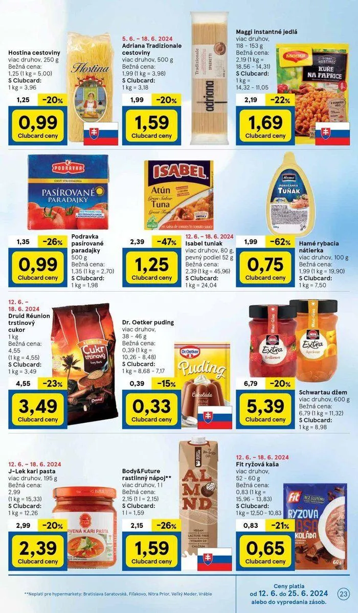 Leták: Tesco hypermarketi  od 14. júna do 18. júna 2024 - Prehľad Stránky 23