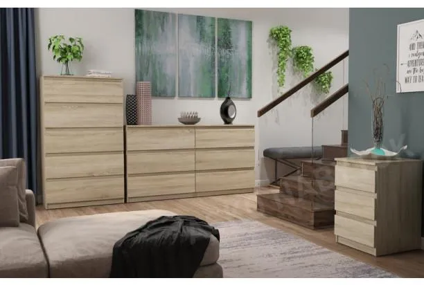 Široká komoda Carlos, dub sonoma, 150 cm