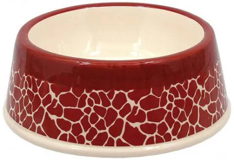 Dog Fantasy miska pre psy keramická potlač priemer 20,5 cm 0,7 l červená