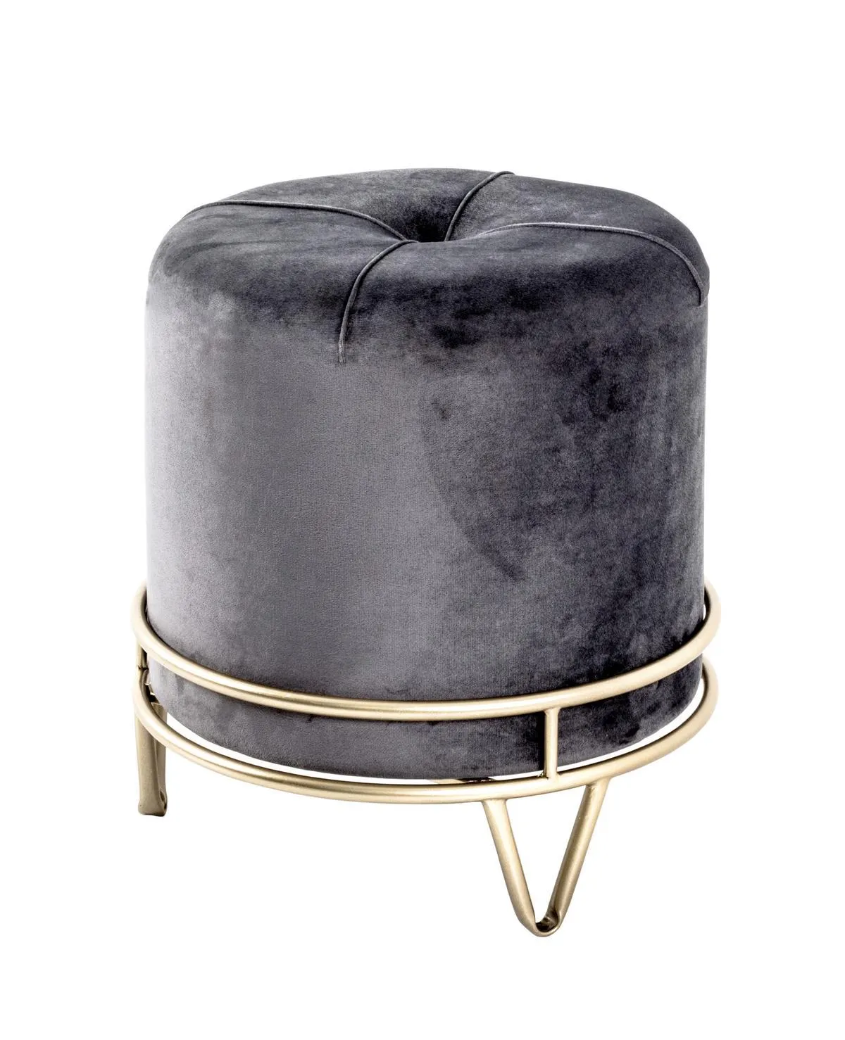 Taburetka Stool D So Zlatým Podstavcom, Sivá