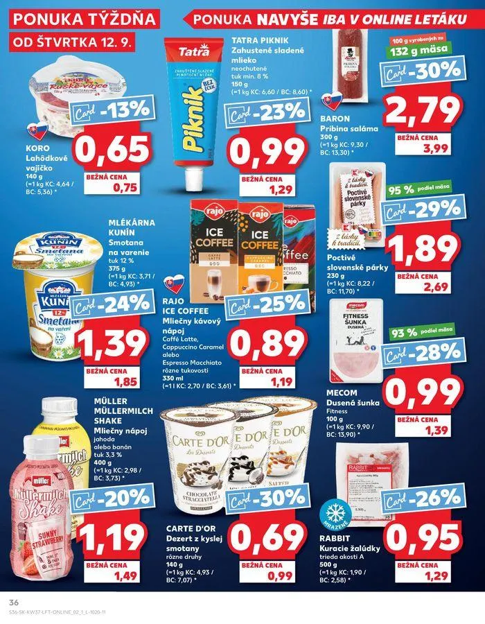 Leták: Exkluzívne výhodné ponuky od 12. septembra do 18. septembra 2024 - Prehľad Stránky 36