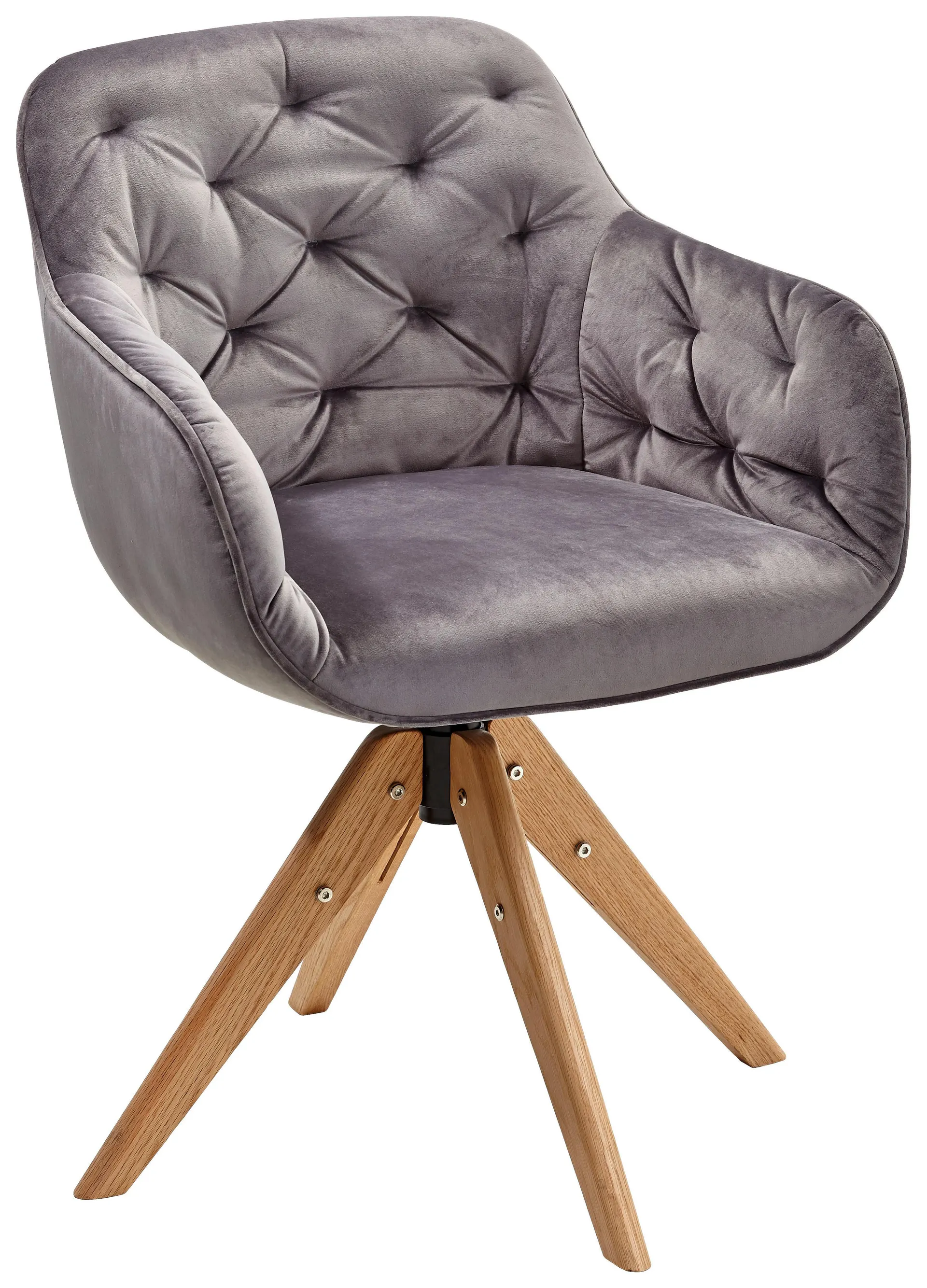 Landscape STOLIČKA S PODRÚČKAMI, železo, velúr, sivá, farby duba