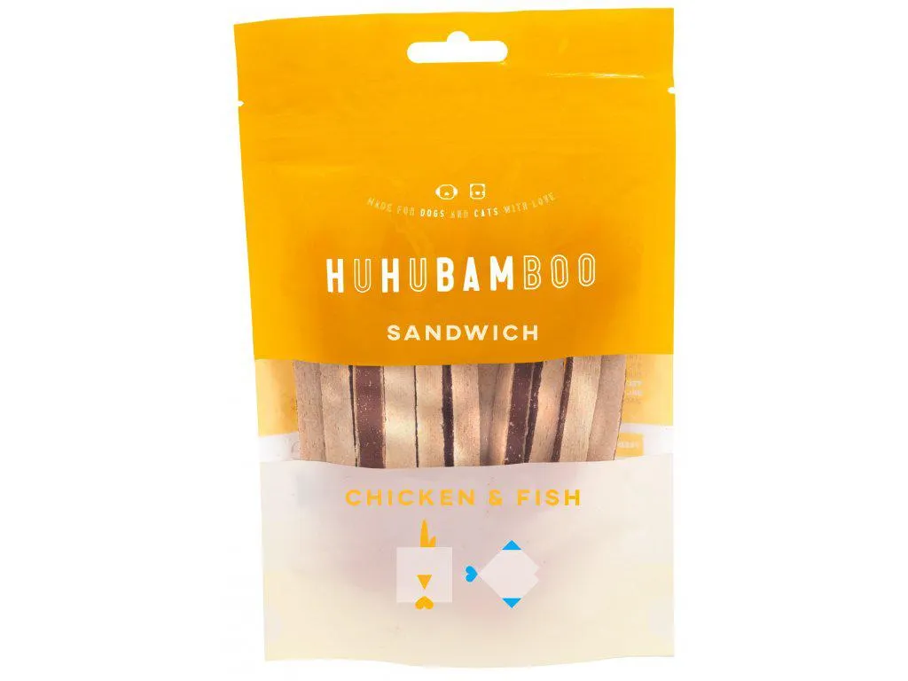 Huhubamboo kurací sendvič s treskou 75g