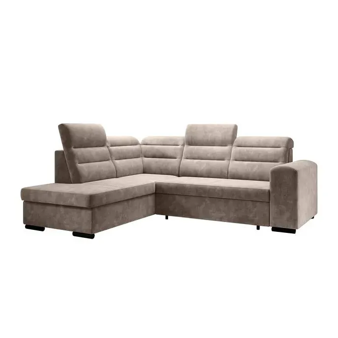 Rozkladacia sedacia súprava, sivohnedá Taupe, ľavá, KLOUDY ROH