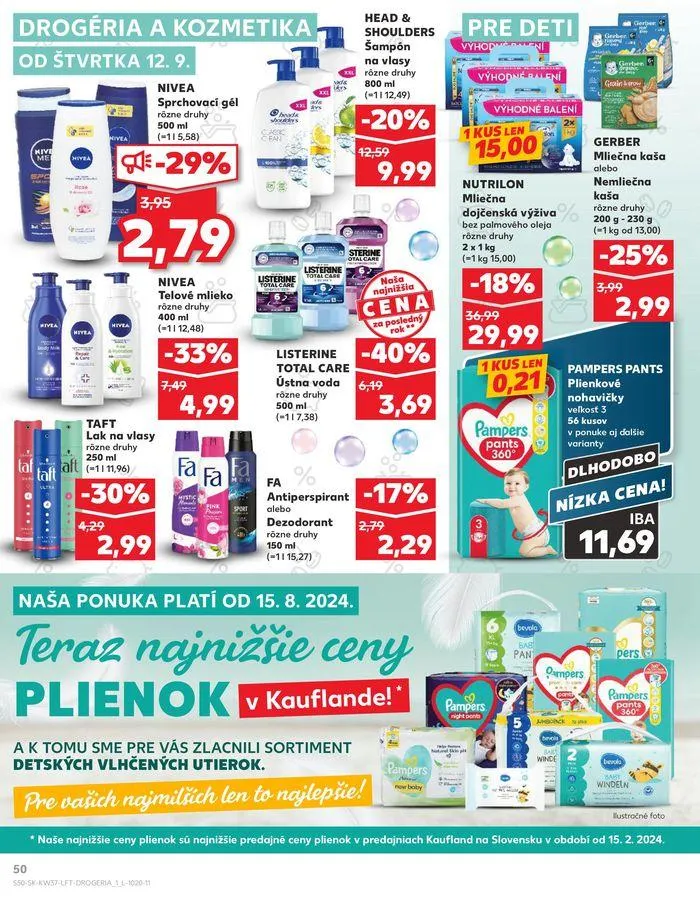 Leták: Exkluzívne výhodné ponuky od 12. septembra do 18. septembra 2024 - Prehľad Stránky 50