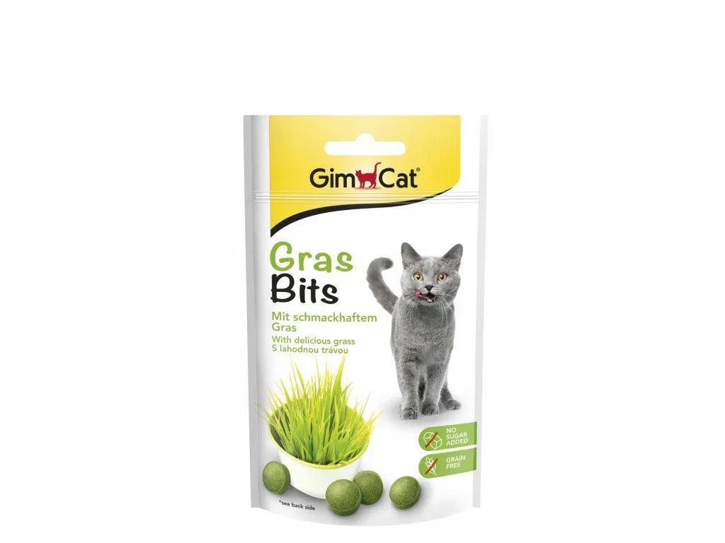 GIMCAT GRAS BITS tabletky s mačacou trávou 40g