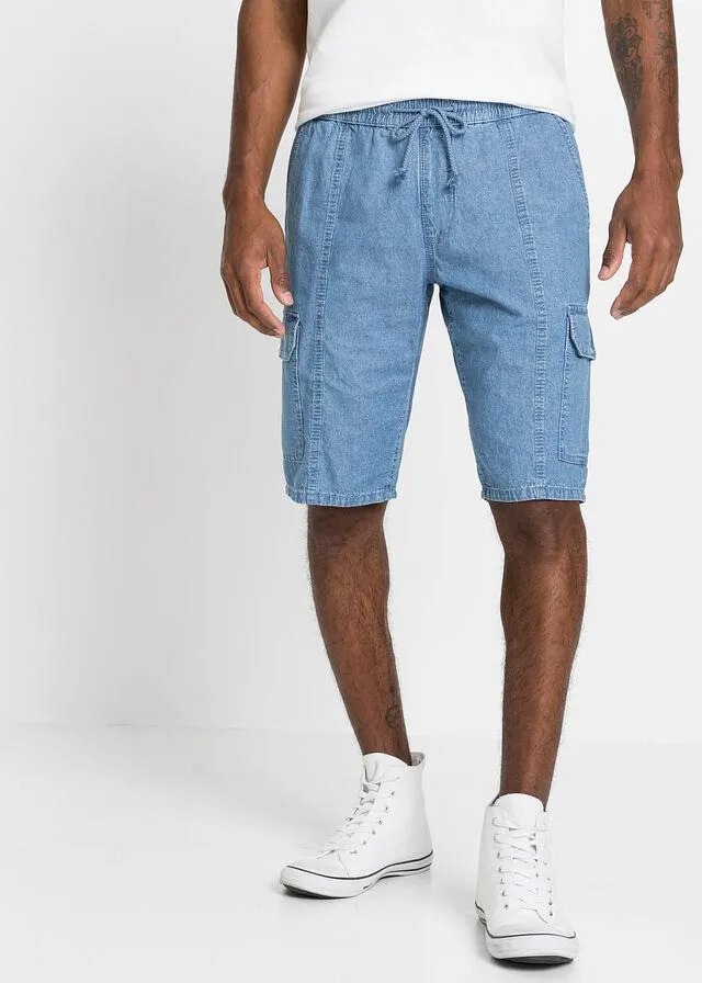 Voľné kapsáčové, džínsové bermudy, Loose Fit (2 ks v balení)