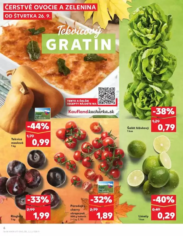 Leták: Naše najlepšie ponuky pre vás od 26. septembra do 2. októbra 2024 - Prehľad Stránky 6