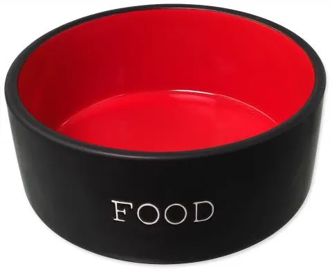 Dog Fantasy Food miska keramická 13x5 cm čierno/červená