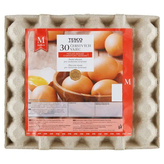 Tesco Čerstvé vajcia M 30 ks