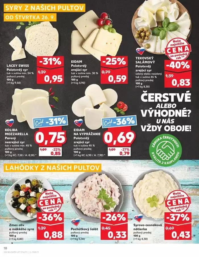 Leták: Naše najlepšie ponuky pre vás od 26. septembra do 2. októbra 2024 - Prehľad Stránky 18