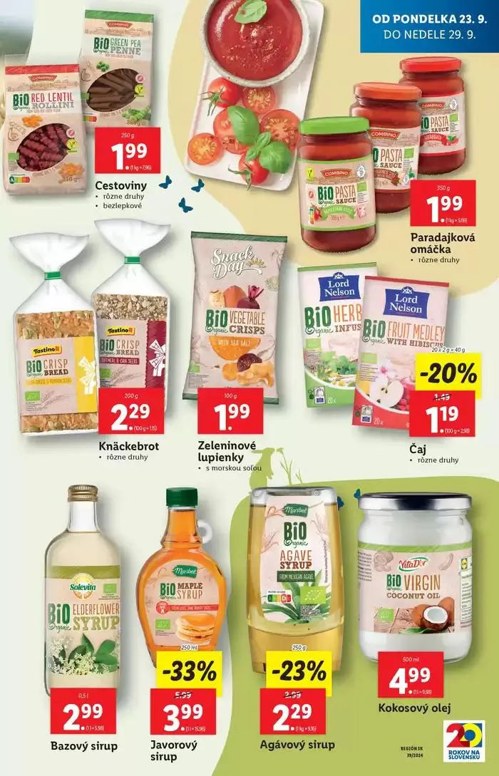 Leták: Platný od pondelka 23. 09. 2024 od 23. septembra do 29. septembra 2024 - Prehľad Stránky 54