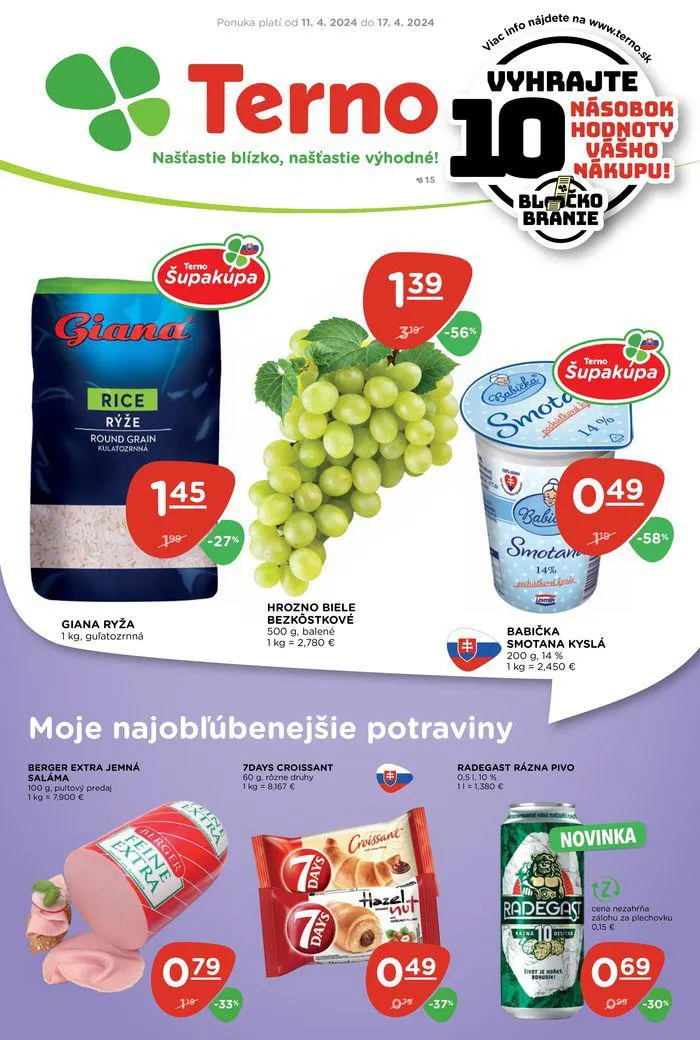 Leták: Nasledujúca akciová ponuka od 11. apríla do 17. apríla 2024 - Prehľad Stránky