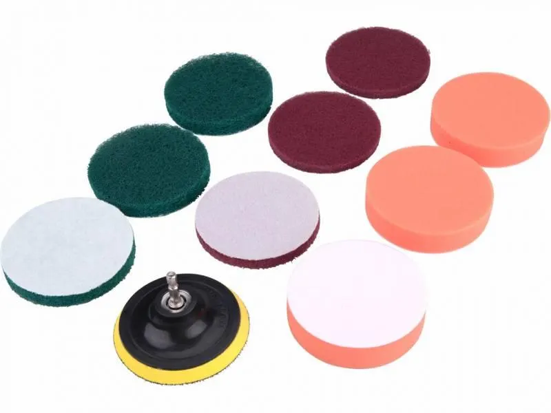 Sada na čistenie do vŕtačky, unášací tanier 100mm, 3x špongia, 6x abrazív. výsek