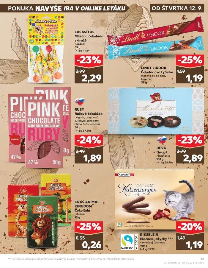 Leták: Exkluzívne výhodné ponuky od 12. septembra do 18. septembra 2024 - Prehľad Stránky 41