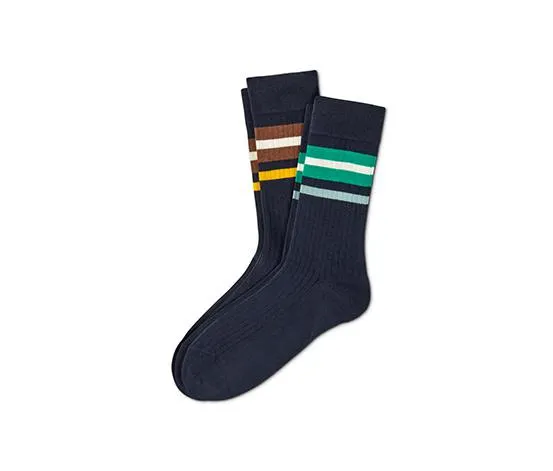 Ponožky z rebrovanej pleteniny, 2 páry, modré