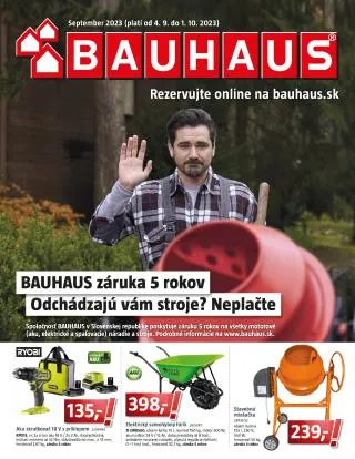 Leták: BAUHAUS aktuálna ponuka od 4. septembra do 1. októbra 2023 - Prehľad Stránky 1