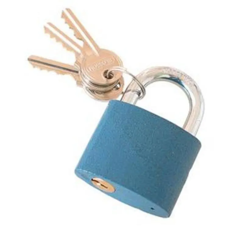 Zámok visiaci liatinový modrý, 3 kľúče, 25mm