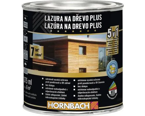 Lazúra na drevo Plus Hornbach RAL 7016 antracit 0,75 l ekologicky šetrné