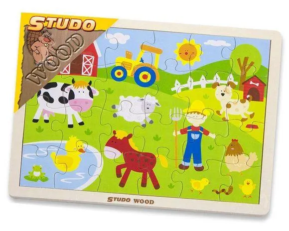 HM Studio 16V50197 vkladačka puzzle farma