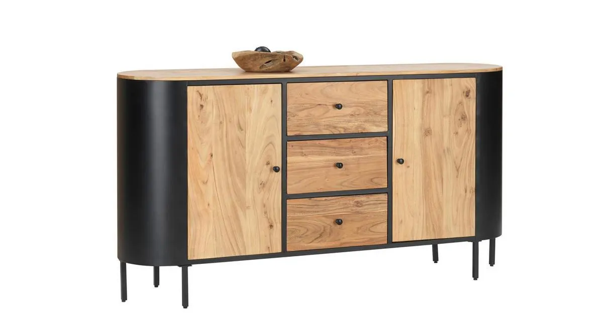 Ambia Home ŠIROKÁ KOMODA, akácia, čierna, farby akácie, 170/90/40 cm Kúp online ➤ XXXLutz.sk