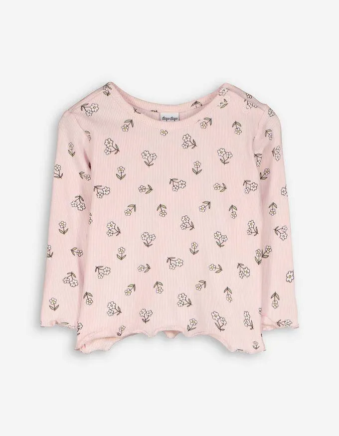 Tričko s dlhými rukávmi - Rebrovaná štruktúra