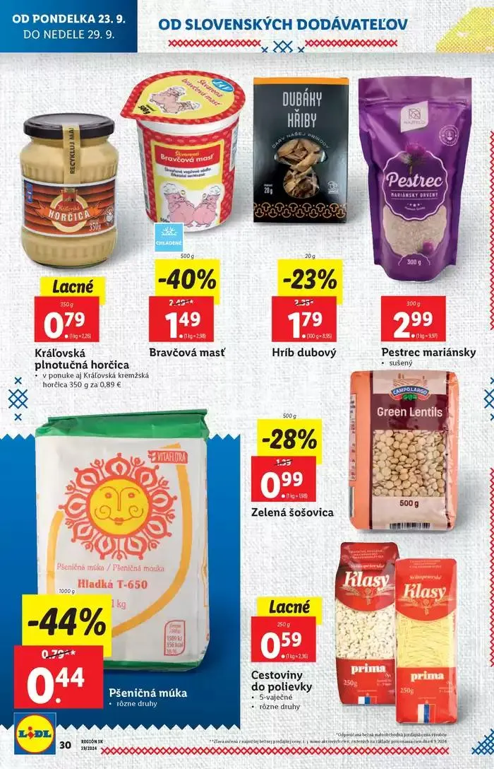 Leták: Platný od pondelka 23. 09. 2024 od 23. septembra do 29. septembra 2024 - Prehľad Stránky 38