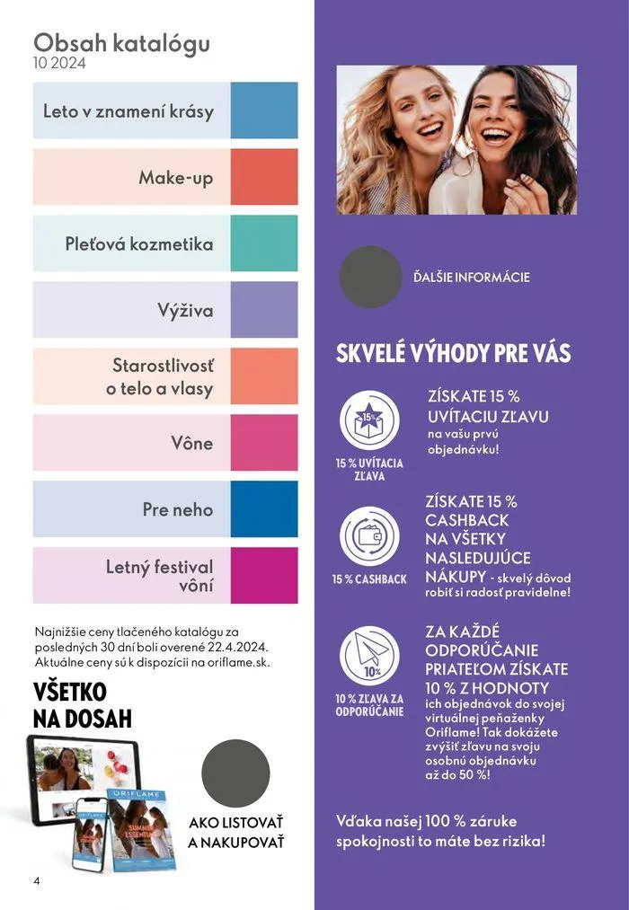 Leták: ORIFLAME katalóg od 9. júla do 29. júla 2024 - Prehľad Stránky 4