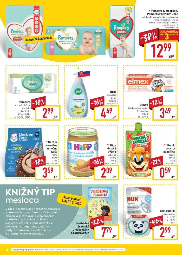 Leták: Akciová ponuka platí od utorka 7. 5. do 14. 5. 2024. od 7. mája do 14. mája 2024 - Prehľad Stránky 16