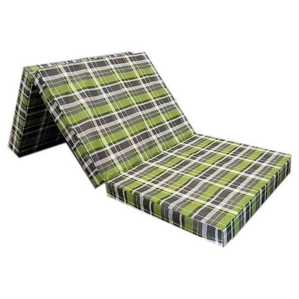 Skládací matrace HONORA zelená/káro