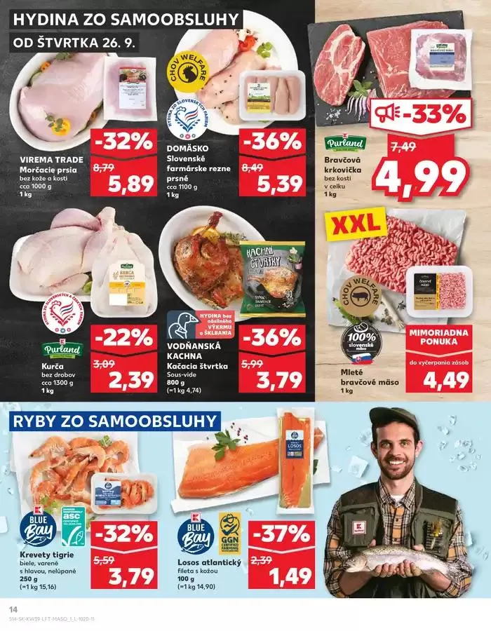 Leták: Naše najlepšie ponuky pre vás od 26. septembra do 2. októbra 2024 - Prehľad Stránky 14
