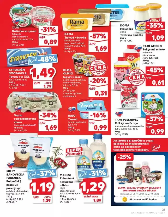 Leták: Naše najlepšie ponuky pre vás od 26. septembra do 2. októbra 2024 - Prehľad Stránky 21