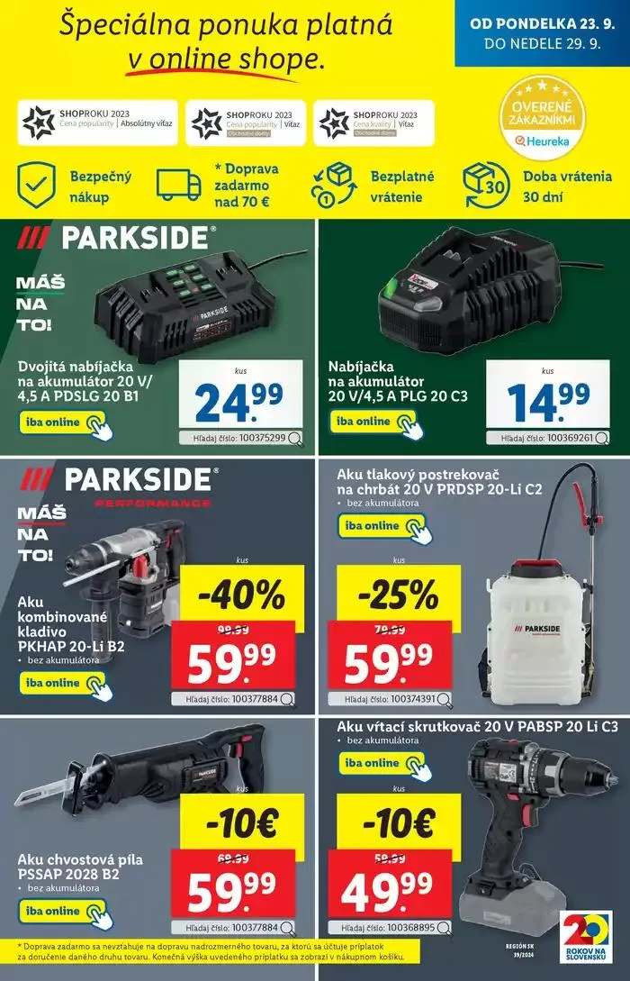 Leták: Platný od pondelka 23. 09. 2024 od 23. septembra do 29. septembra 2024 - Prehľad Stránky 74