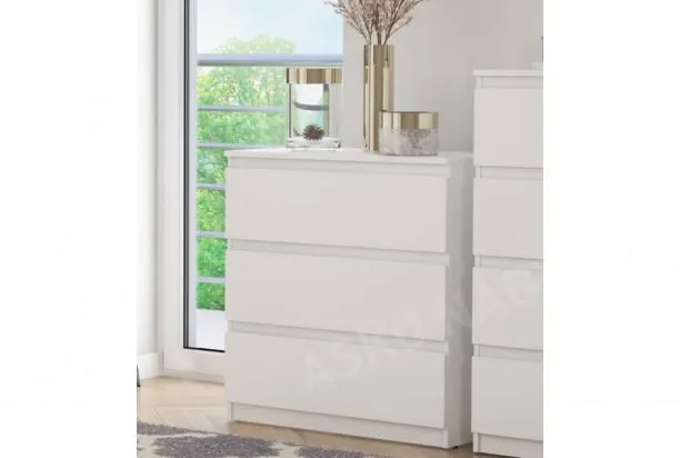 Zásuvková komoda Carlos 753S, biela, výška 80 cm