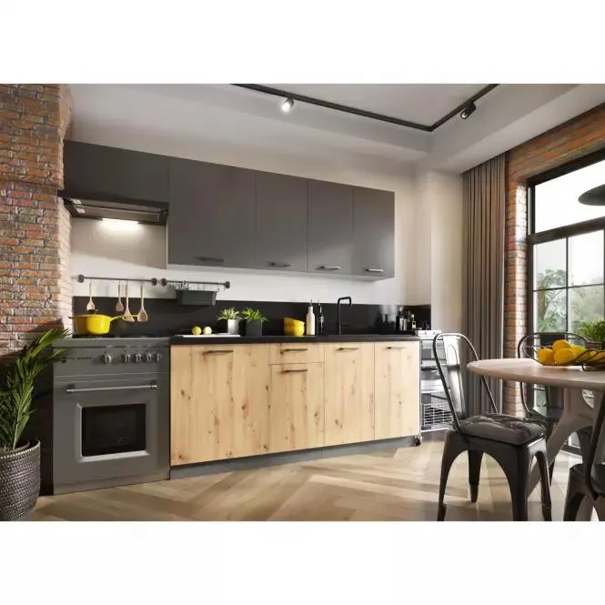 Kuchynská linka Clara 240 sivý grafit/artisan