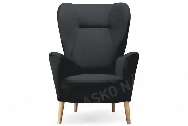 Kreslo Next, antracitová látka/nohy prírodný dub