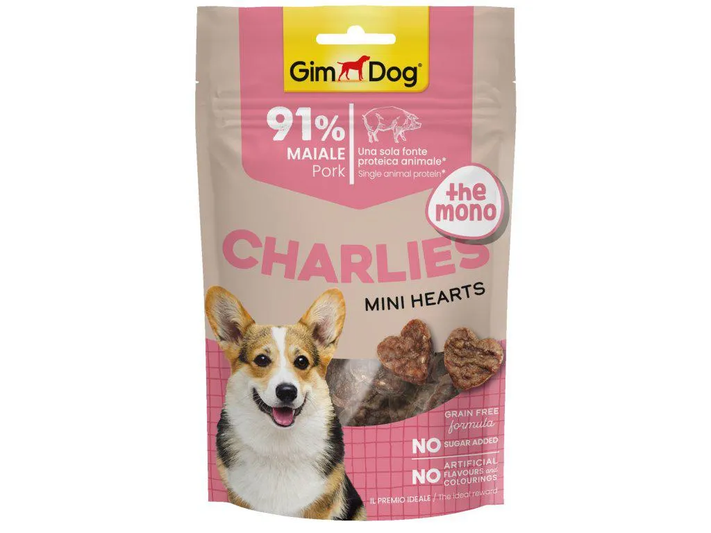 GIMDOG Charlies Mini Hearts bravčové 70g