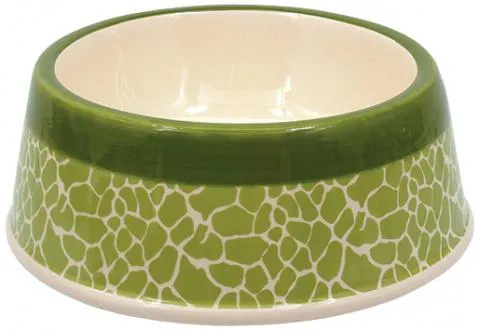 Miska DOG FANTASY keramická potisk žirafa zelená